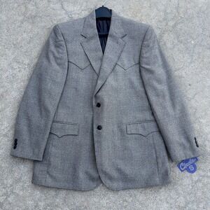 NWT Circle S Wool Blazer Sport Coat 48L Plano Donegal Brown Gray Western Cowboy